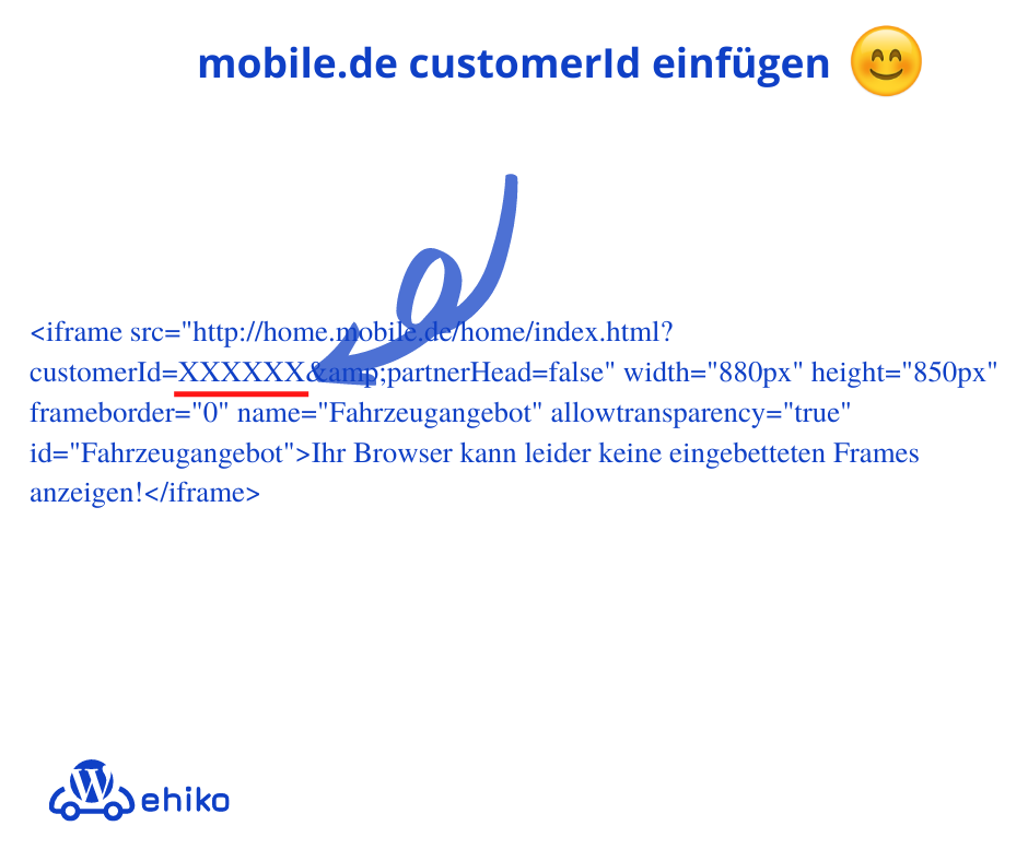 HTML code Beispiel für mobile.de iframe