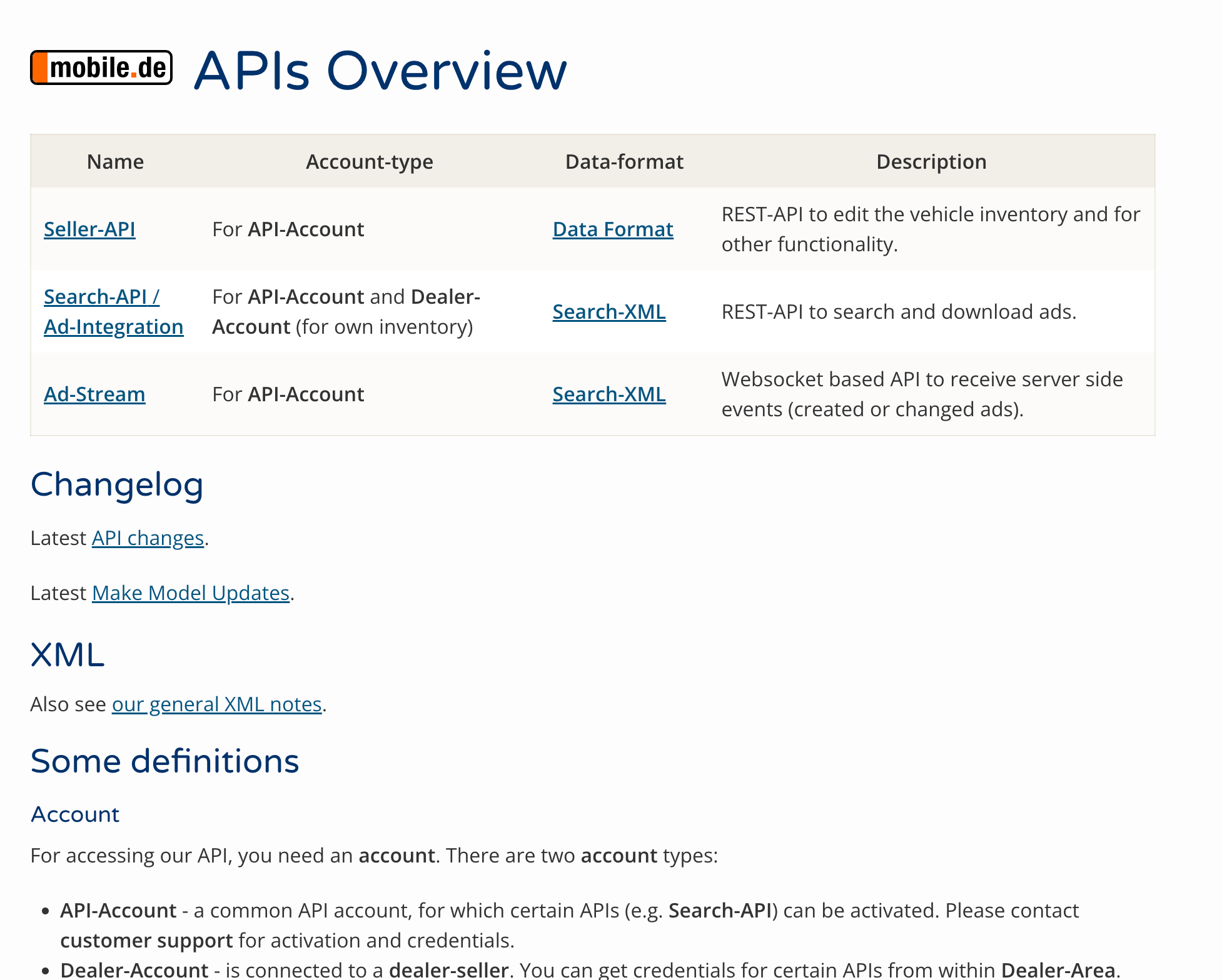 API Schnittstelle mobile.de 2022