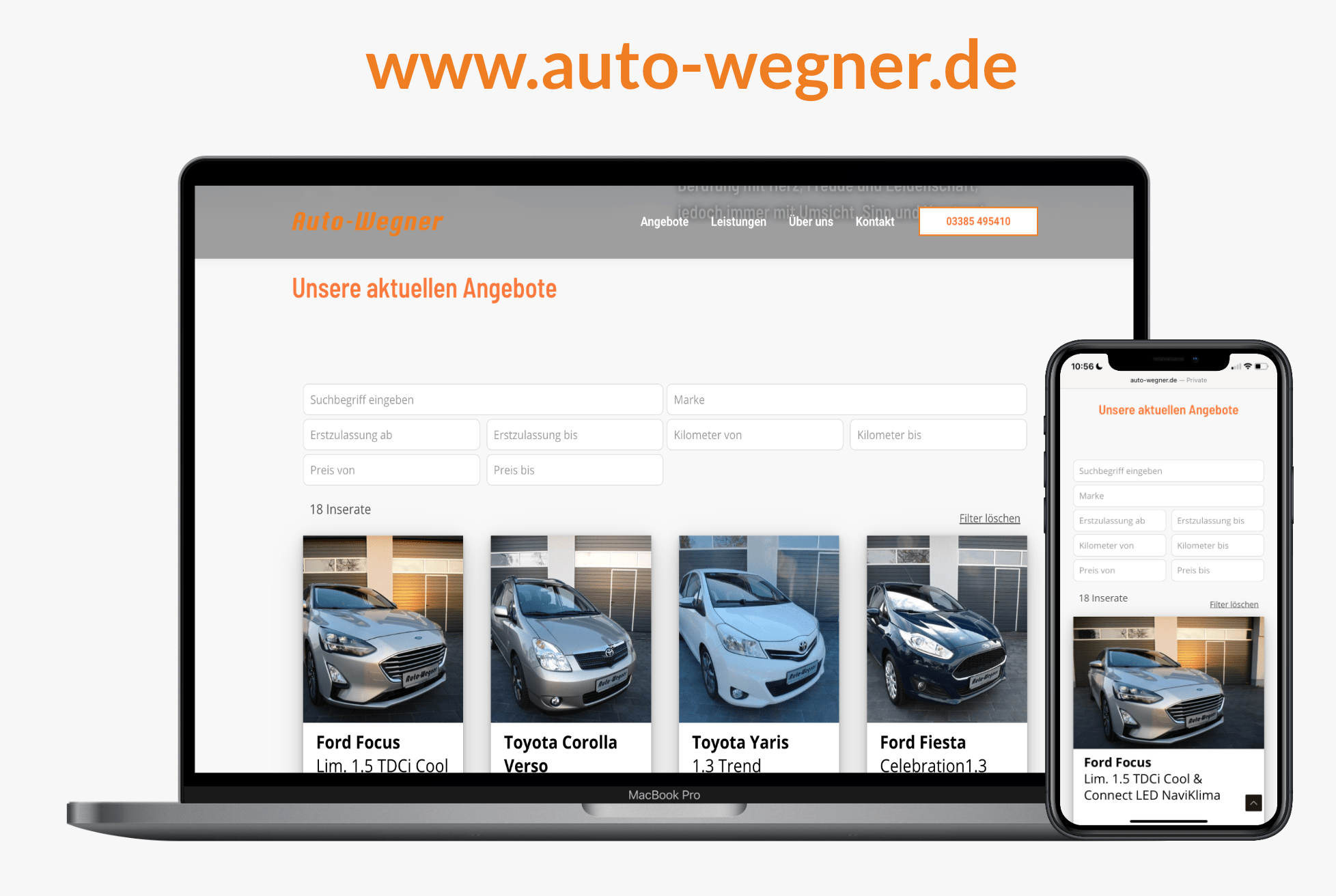 Autohaus Website mit mobile.de Einbindung 2022